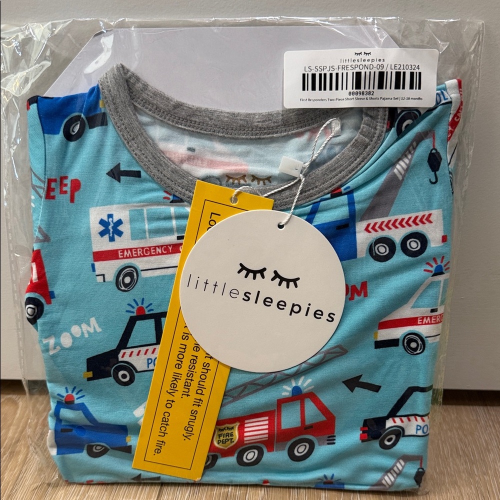 Little Sleepies Aqua Emergency Vehicle Pajama Set